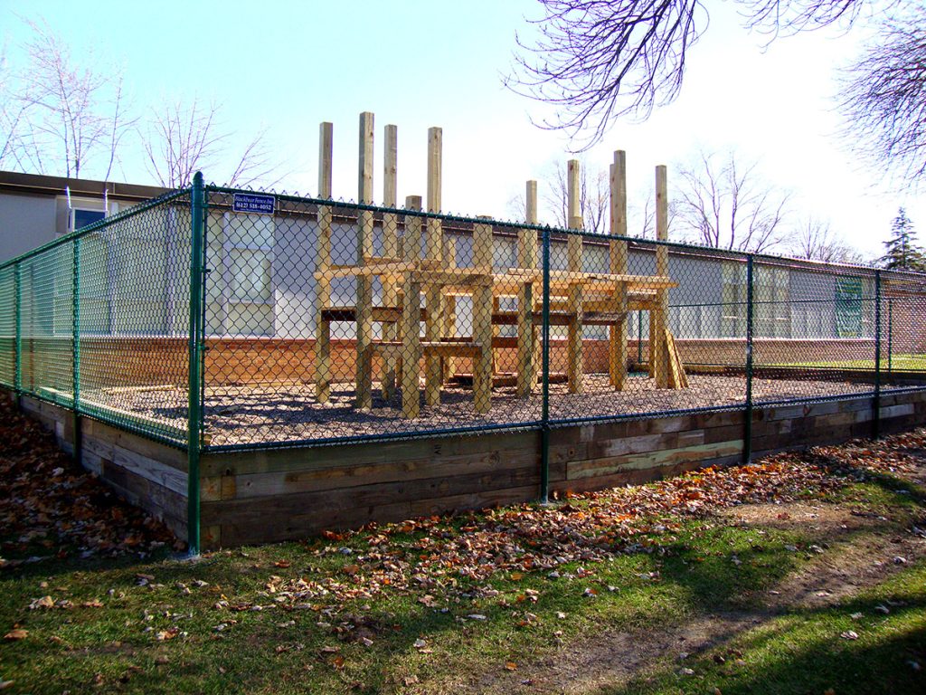 black vinyl chain link fence playground 1