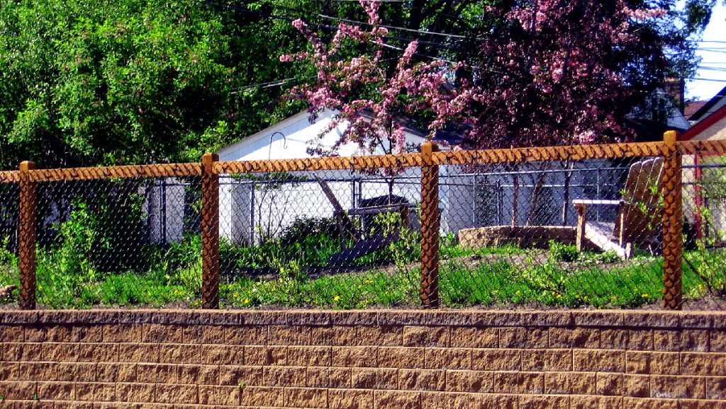 cedar framed chain link fence California